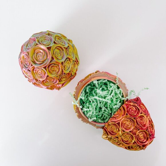 Large Rose-Covered Easter Eggs – Handcrafted Party Favors, Spring Decor, Wedding - Picture 3 of 12